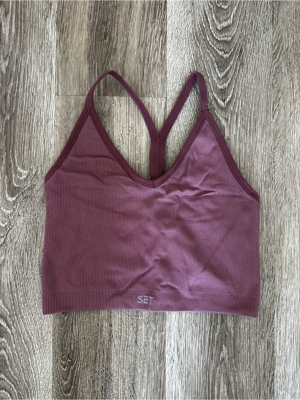 SET Active Women's SCULPTFLEX™ RIBBED V Sports Bra - Purple Pink - S
